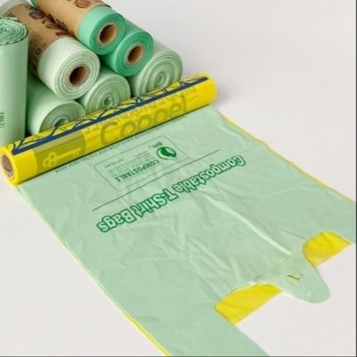 Biodegradabile compostabile plastico giubbotti sacchetti da trasporto per lo shopping