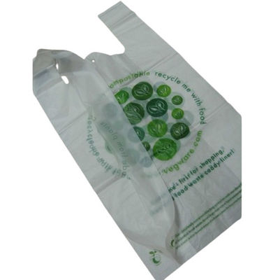 Sacchetti di plastica biodegradabili riutilizzabili per la spesa bianca verde