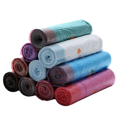 LDPE sacchetto della spazzatura a corda di trazione spessore 0,04 mm contenitore del bidone dei rifiuti su rotolo